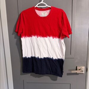 Abercrombie & Fitch Red, White, and Navy Tee